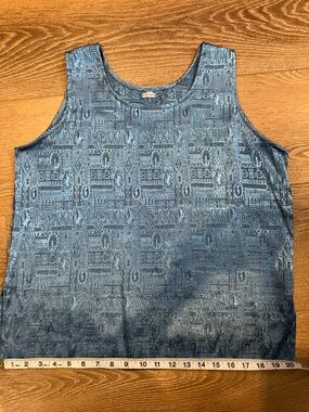 Blue Patterned Sleeveless Women's Top - Thai Silk - Unknown Brand